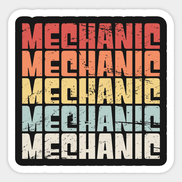 Retro Distressed MECHANIC Text Sticker by MeatMan